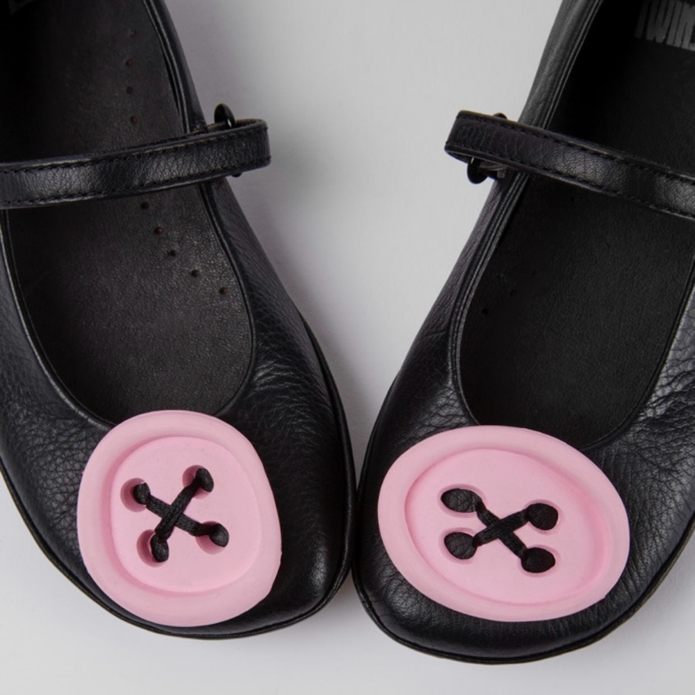 Camper Black and Pink Mary Jane Shoes